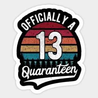 13th Birthday Officially a Quaranteen Teenager 13 Years Old Gift Sticker